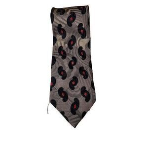 Lorenzo Selini‎ Mens Formal Neck Tie 56"L x 3.75"W navy/red/tans